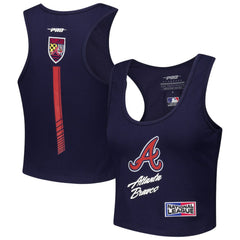 Atlanta Braves Pro Standard Women's Fast Lane Fitted Tri-Blend Cropped Tank Top - MLB Tanks