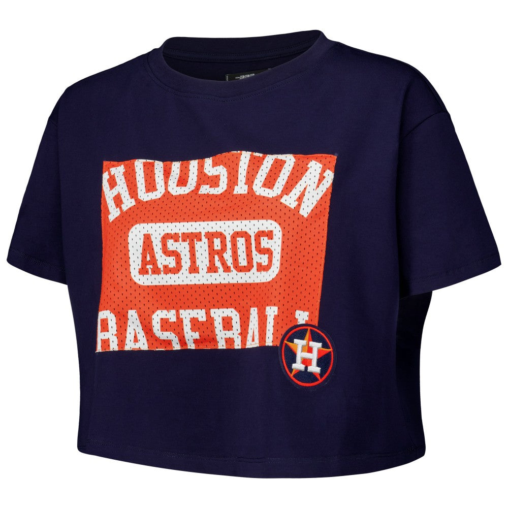 Houston Astros Pro Standard Women's Made To Play Boxy Cropped T-Shirt - MLB T-shirts