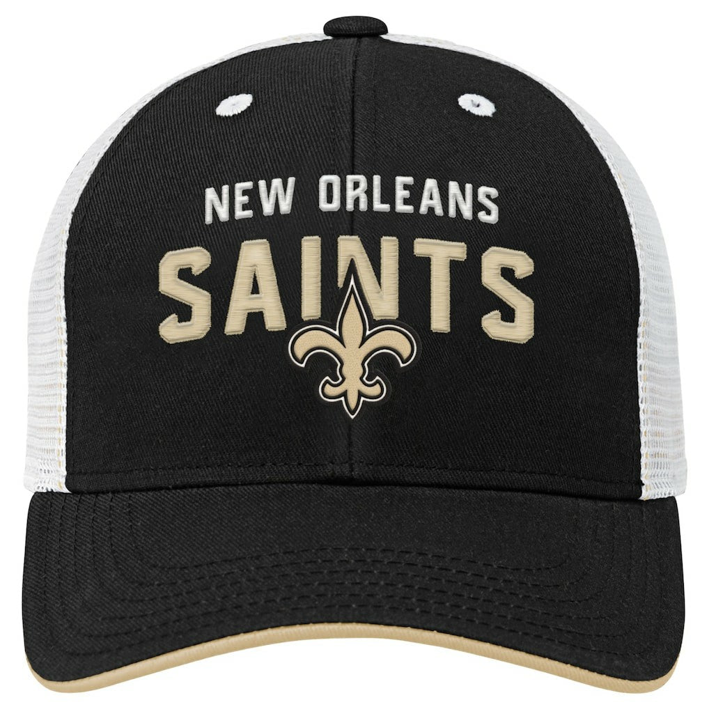New Orleans Saints Youth Core Lockup Trucker Adjustable Hat | NFL Discount