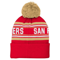 San Francisco 49ers Youth Jacquard Cuffed Knit Hat with Pom | NFL Hot