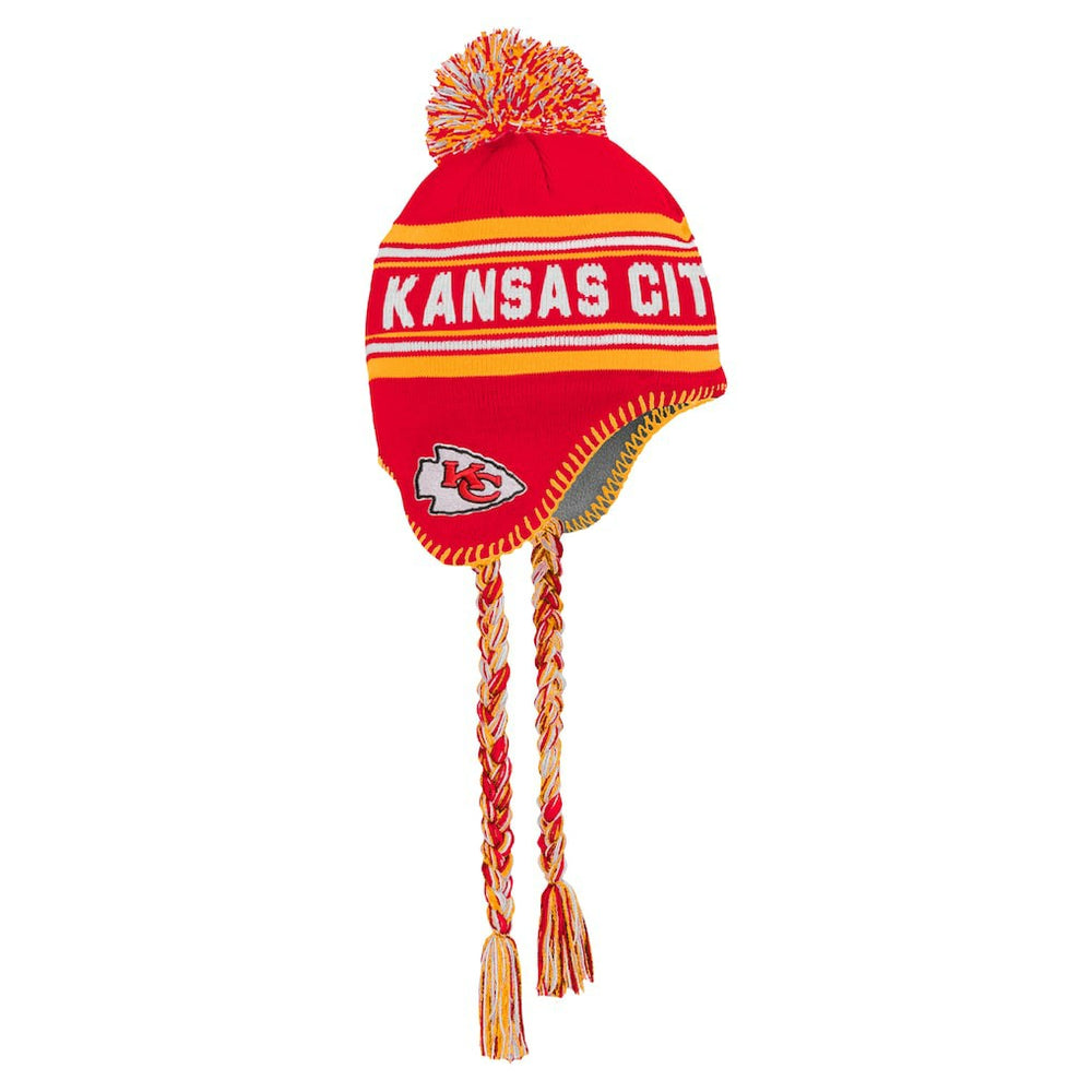 Kansas City Chiefs Youth Jacquard Tassel Knit Hat with Pom | NFL New