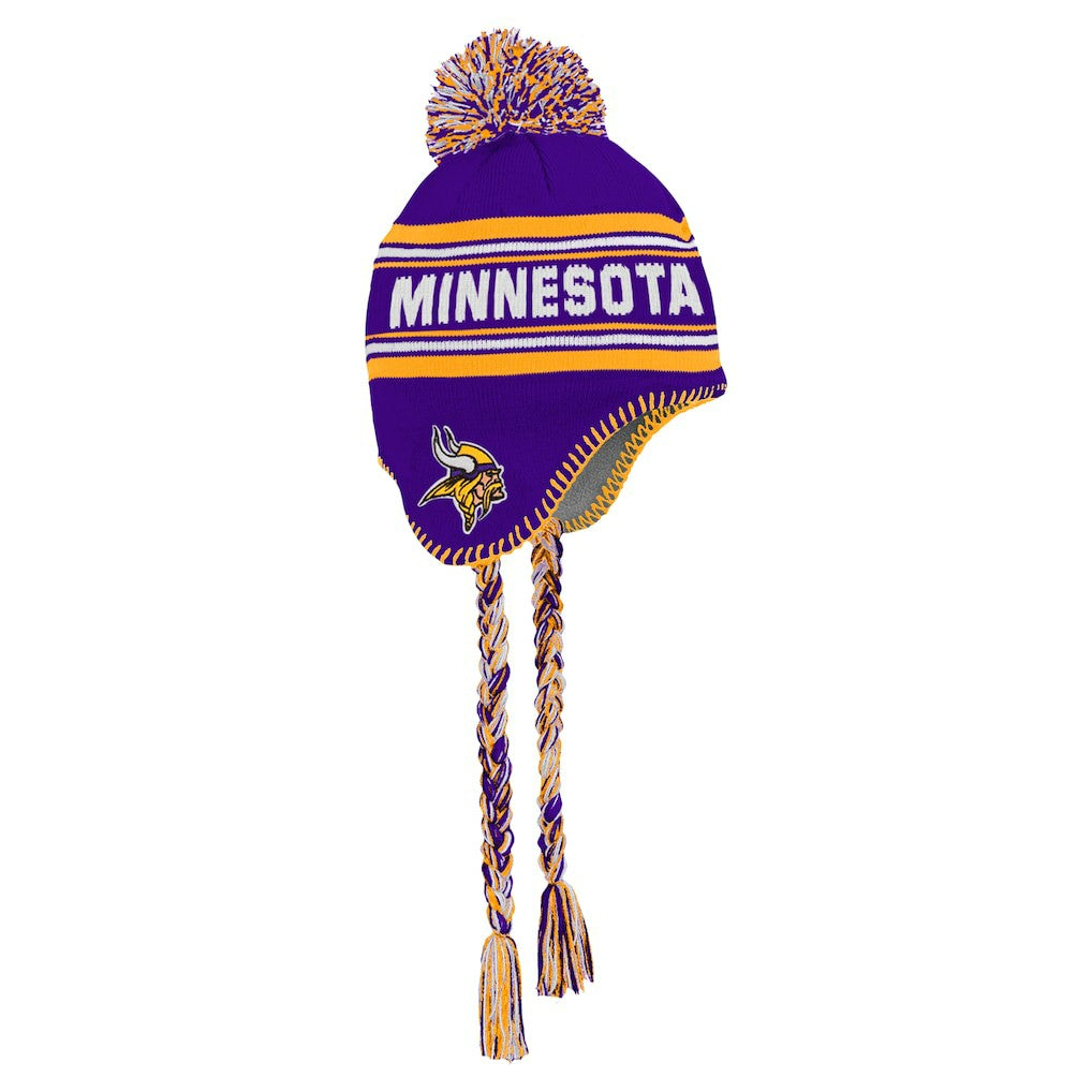 Minnesota Vikings Youth Jacquard Tassel Knit Hat with Pom | NFL Discount
