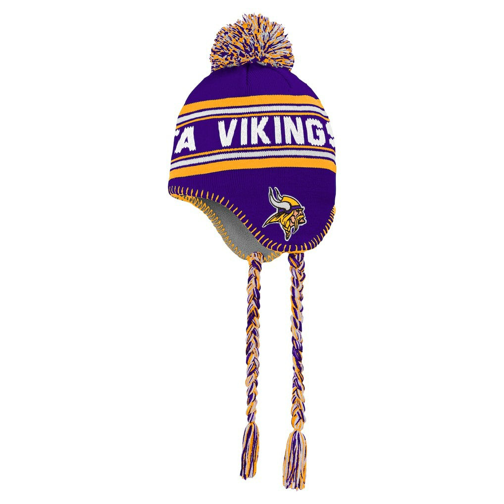 Minnesota Vikings Youth Jacquard Tassel Knit Hat with Pom | NFL Discount