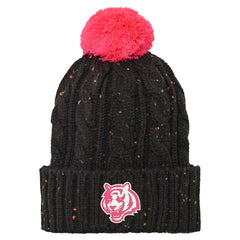 Cincinnati Bengals Girls Youth Nep Yarn Cuffed Knit Hat with Pom | NFL New