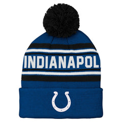 Indianapolis Colts Preschool Jacquard Cuffed Knit Hat with Pom | NFL Online