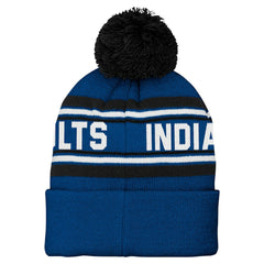 Indianapolis Colts Preschool Jacquard Cuffed Knit Hat with Pom | NFL Online