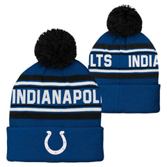 Indianapolis Colts Preschool Jacquard Cuffed Knit Hat with Pom | NFL Online