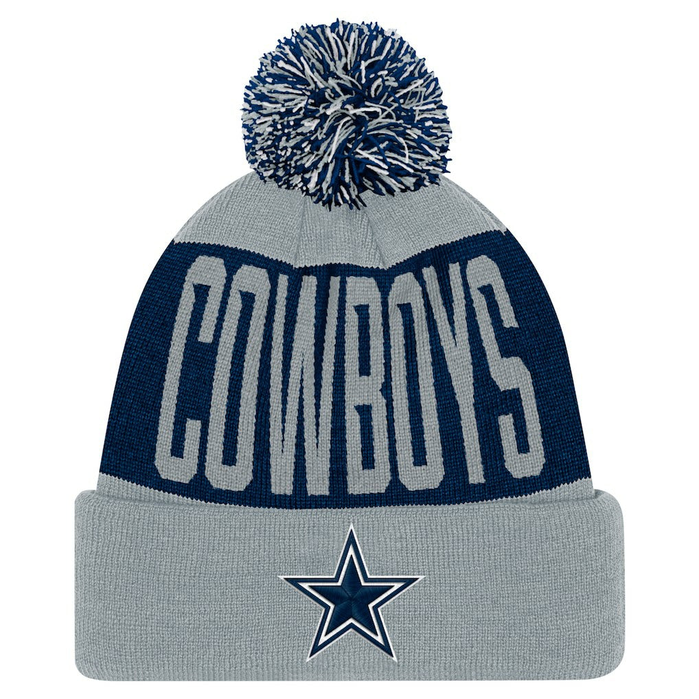Dallas Cowboys Youth Bevel Cuffed Knit Hat with Pom | NFL US