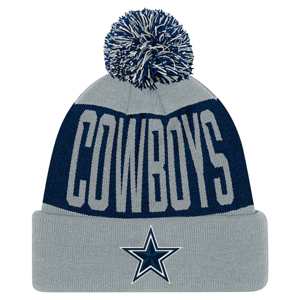 Dallas Cowboys Youth Bevel Cuffed Knit Hat with Pom | NFL US