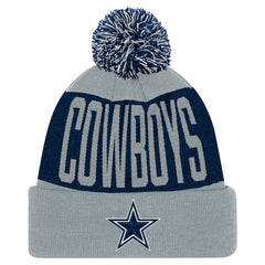 Dallas Cowboys Youth Bevel Cuffed Knit Hat with Pom | NFL US