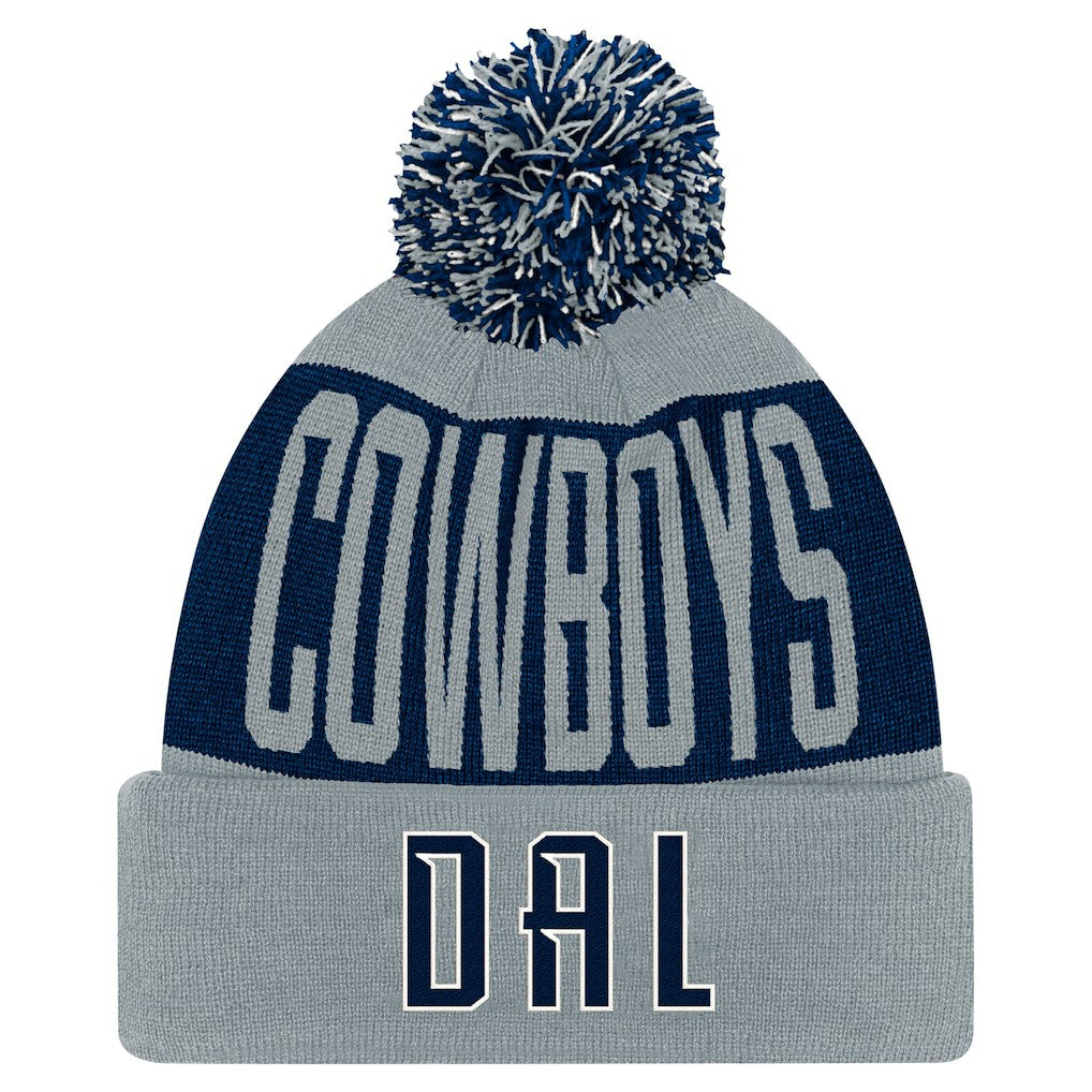 Dallas Cowboys Youth Bevel Cuffed Knit Hat with Pom | NFL US