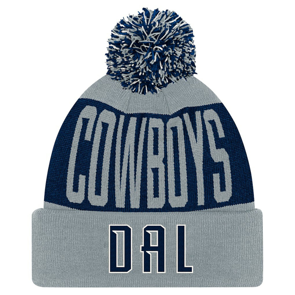 Dallas Cowboys Youth Bevel Cuffed Knit Hat with Pom | NFL US