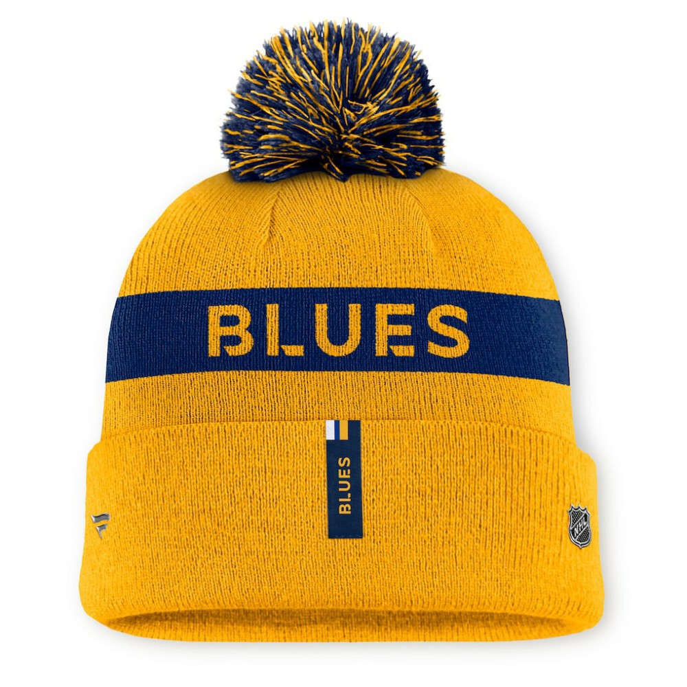St. Louis Blues Fanatics Women's Authentic Pro Rink Cuffed Knit Hat with Pom -  NHL Hats