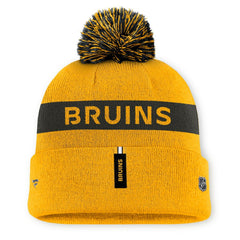 Boston Bruins Fanatics Women's Authentic Pro Rink Cuffed Knit Hat with Pom -  NHL Hats