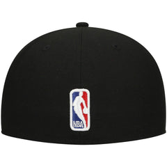 Black Philadelphia 76ers Blackout Shadow Logo 59FIFTY Fitted Hat | NBA