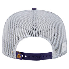 Purple Phoenix Suns Puff Print Team Code A-Frame 9FIFTY Trucker Snapback Hat | NBA