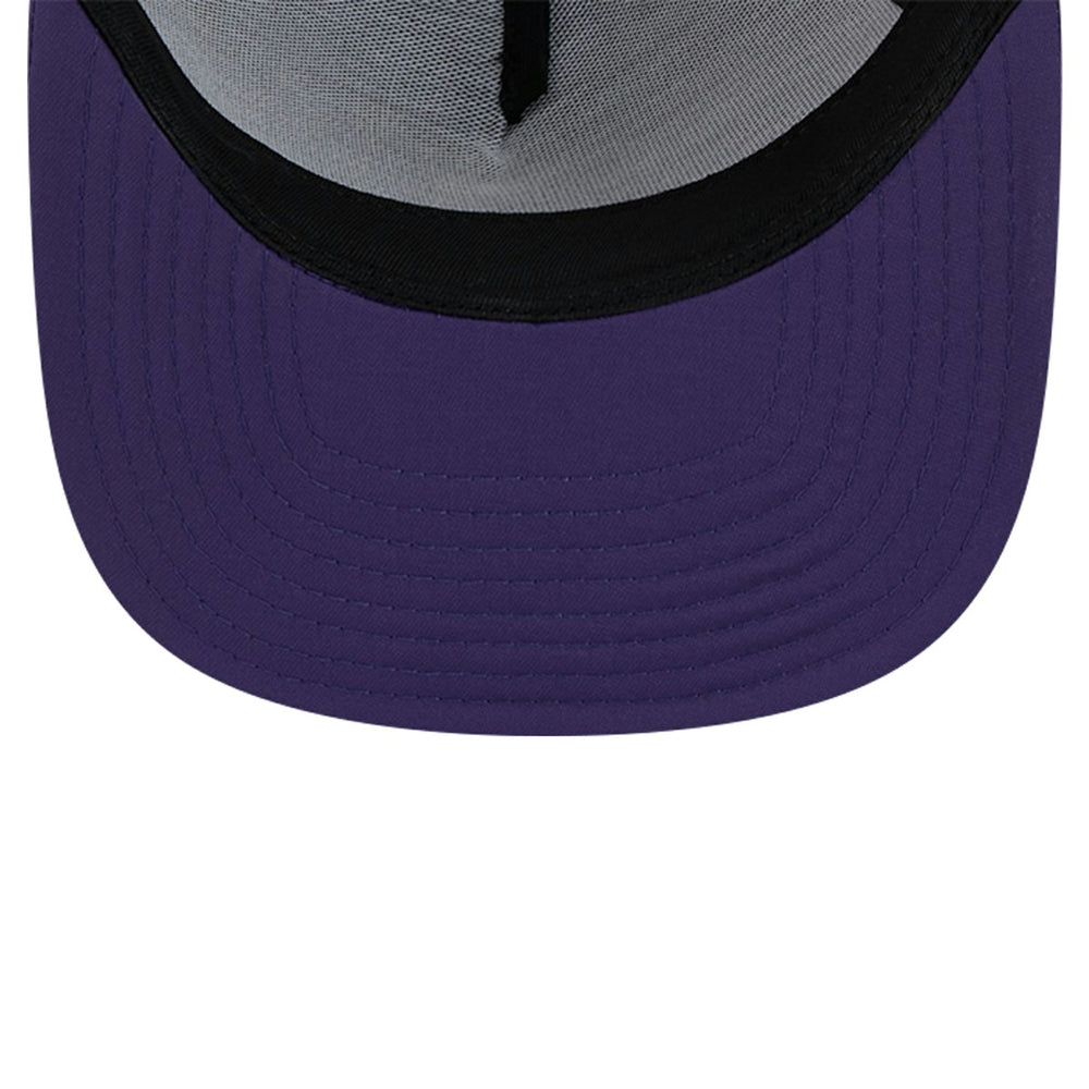 Purple Phoenix Suns Puff Print Team Code A-Frame 9FIFTY Trucker Snapback Hat | NBA