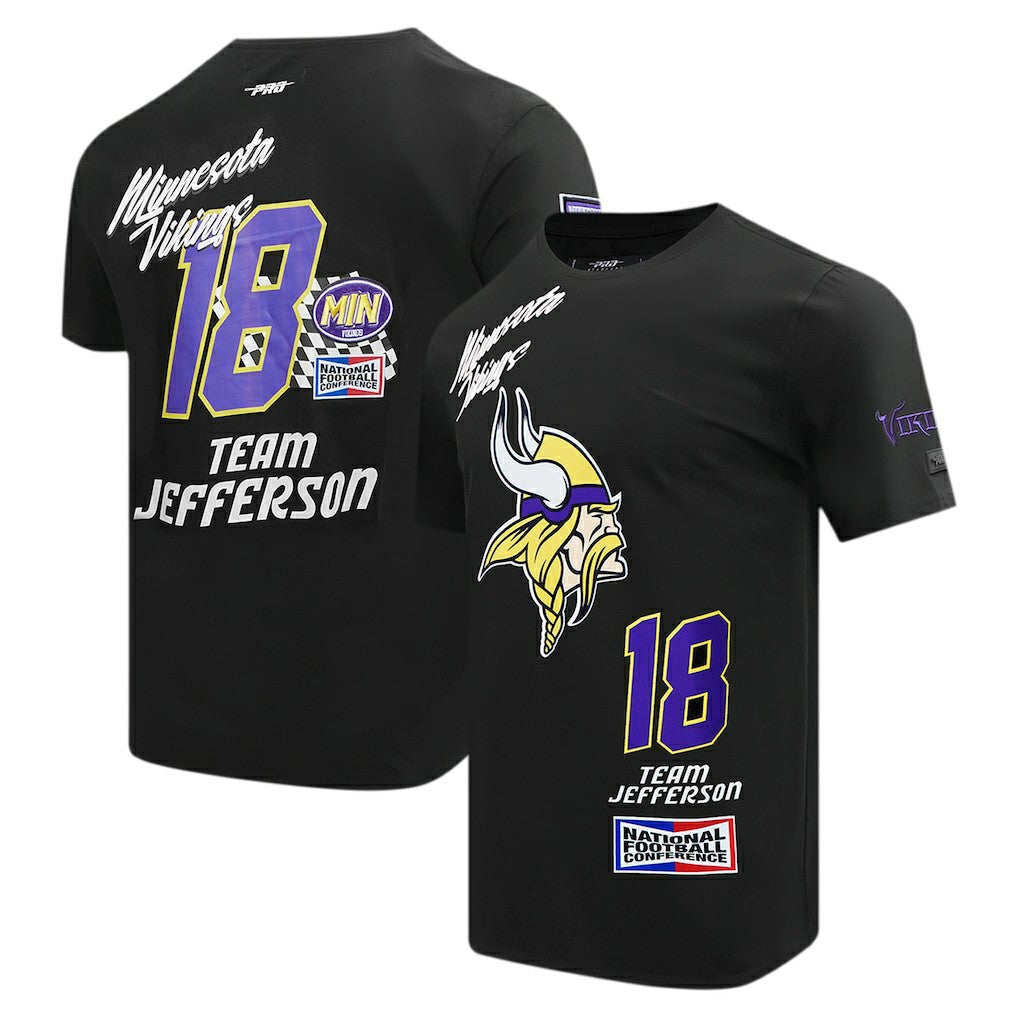 Minnesota Vikings Justin Jefferson  Pro Standard Fast Lane Name & Number Player T-Shirt | NFL Sale