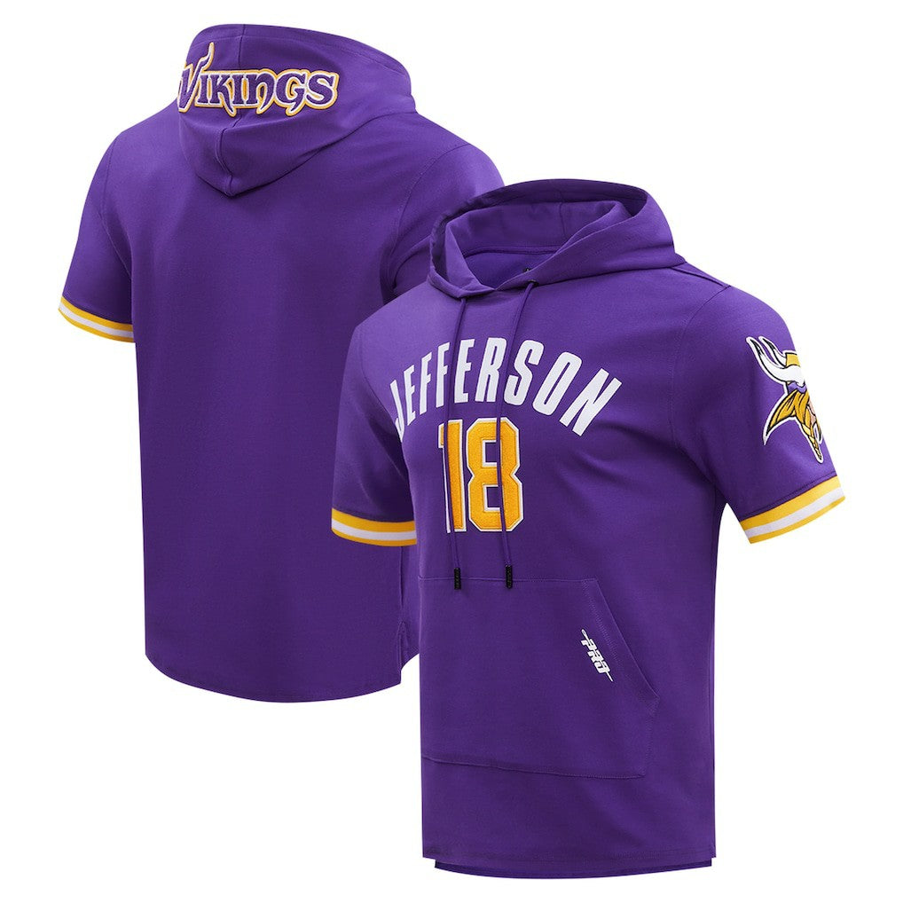 Minnesota Vikings Justin Jefferson  Pro Standard Player Name & Number Hoodie T-Shirt | NFL New