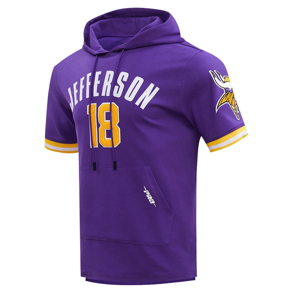 Minnesota Vikings Justin Jefferson  Pro Standard Player Name & Number Hoodie T-Shirt | NFL New