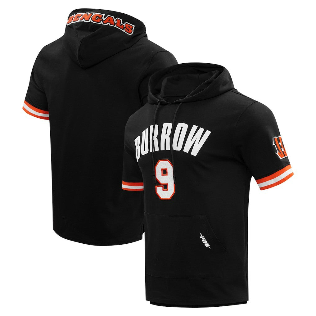 Cincinnati Bengals Joe Burrow  Pro Standard Player Name & Number Hoodie T-Shirt | NFL Outlet
