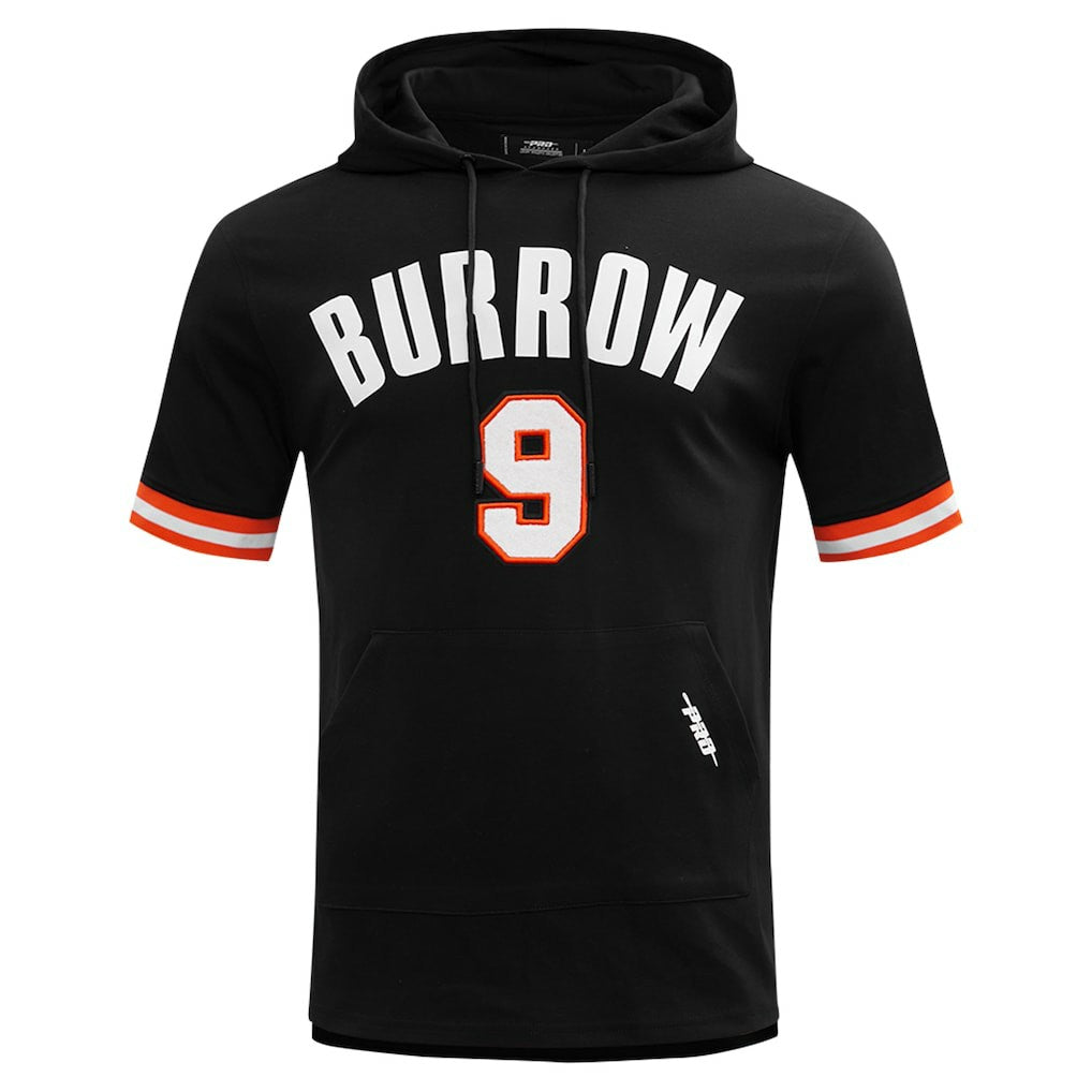 Cincinnati Bengals Joe Burrow  Pro Standard Player Name & Number Hoodie T-Shirt | NFL Outlet