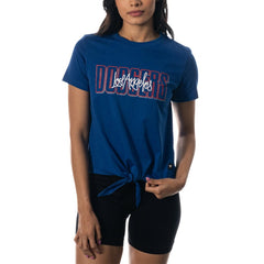 Los Angeles Dodgers The Wild Collective Women's Twist Front T-Shirt - MLB T-shirts