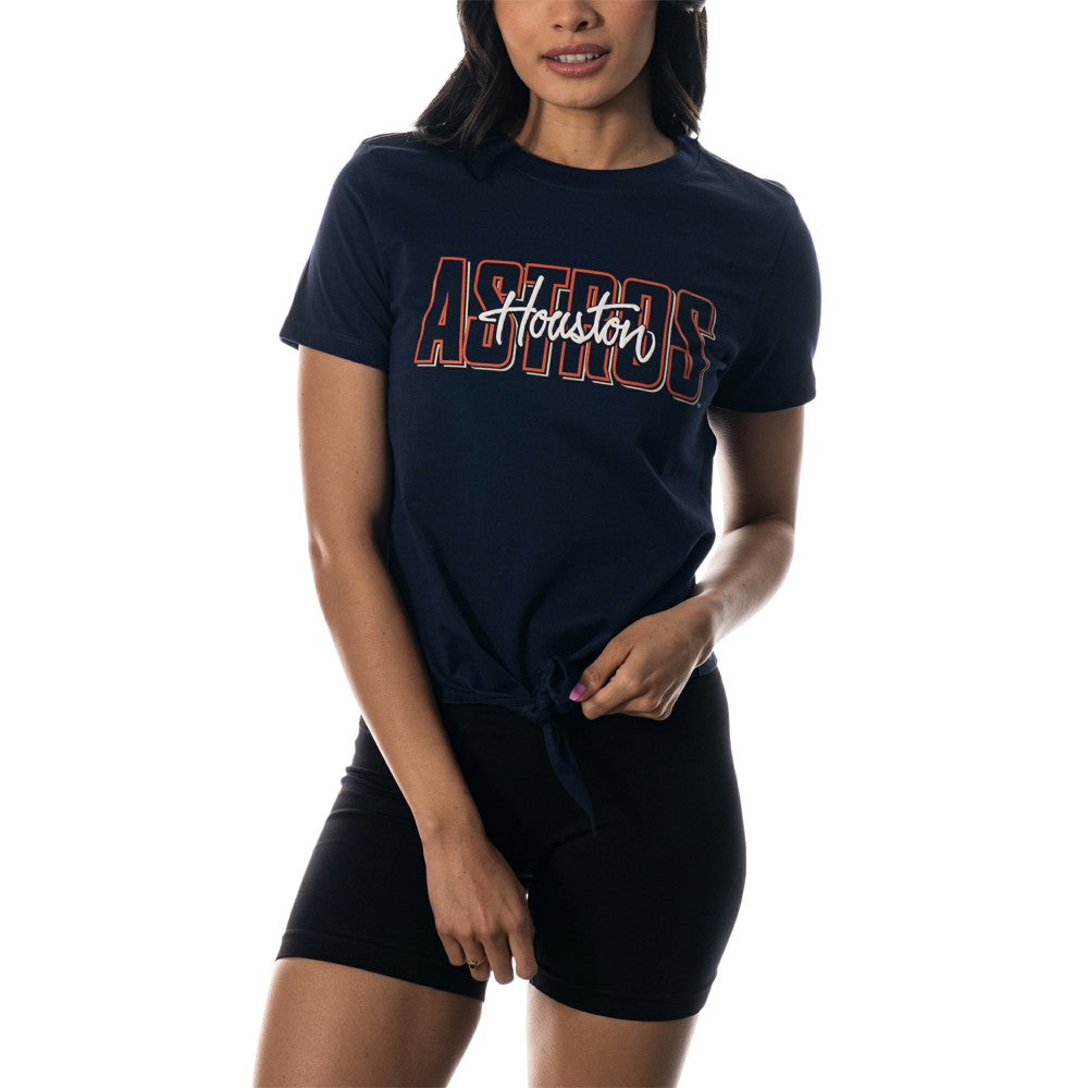 Houston Astros The Wild Collective Women's Twist Front T-Shirt - MLB T-shirts