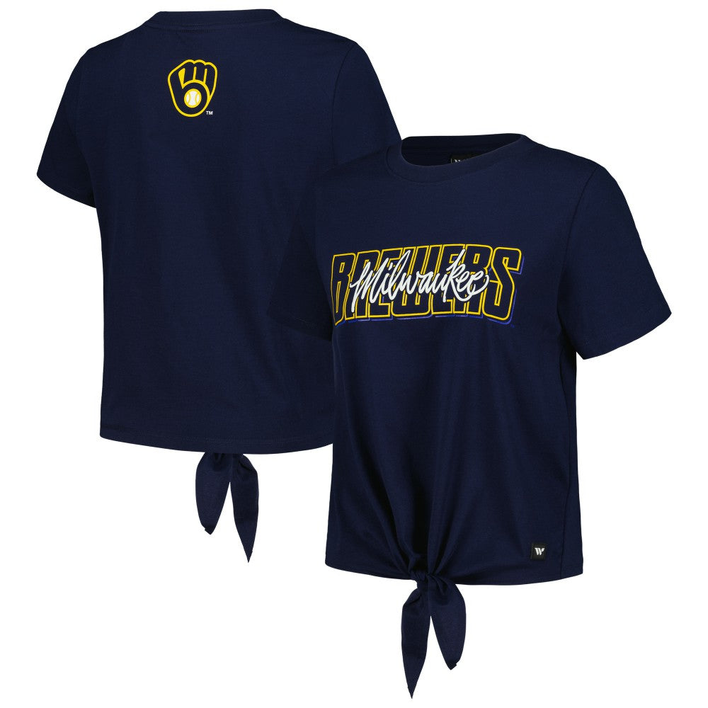 Milwaukee Brewers The Wild Collective Women's Twist Front T-Shirt - MLB T-shirts