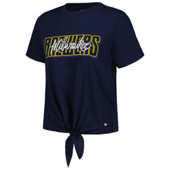Milwaukee Brewers The Wild Collective Women's Twist Front T-Shirt - MLB T-shirts