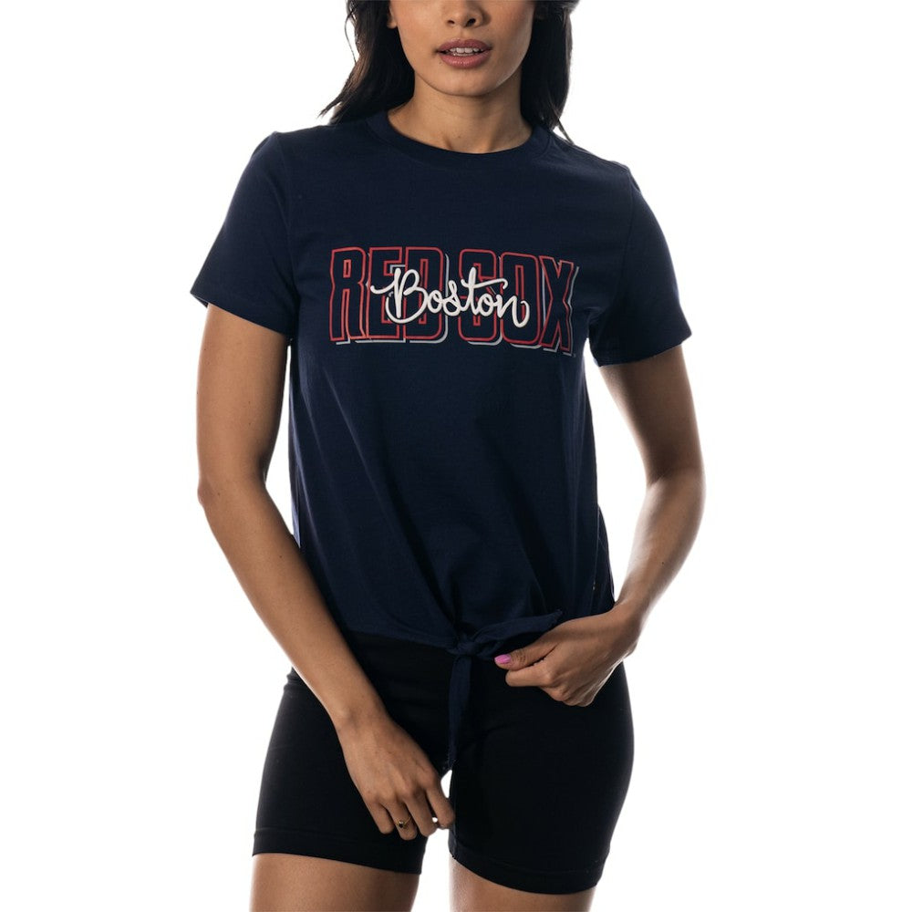 Boston Red Sox The Wild Collective Women's Twist Front T-Shirt - MLB T-shirts