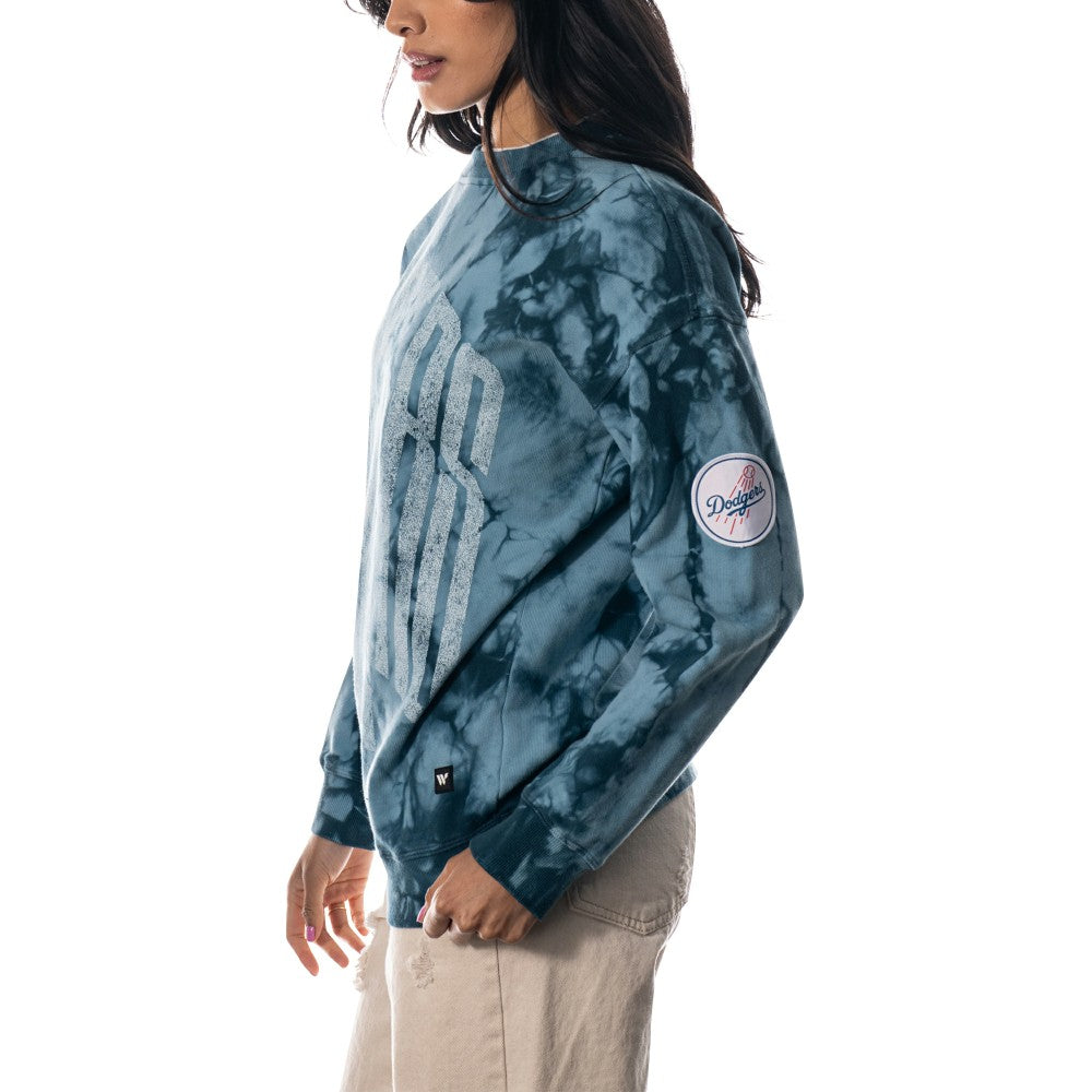 Los Angeles Dodgers The Wild Collective Women's Overdyed Pullover Sweatshirt - MLB Pullover