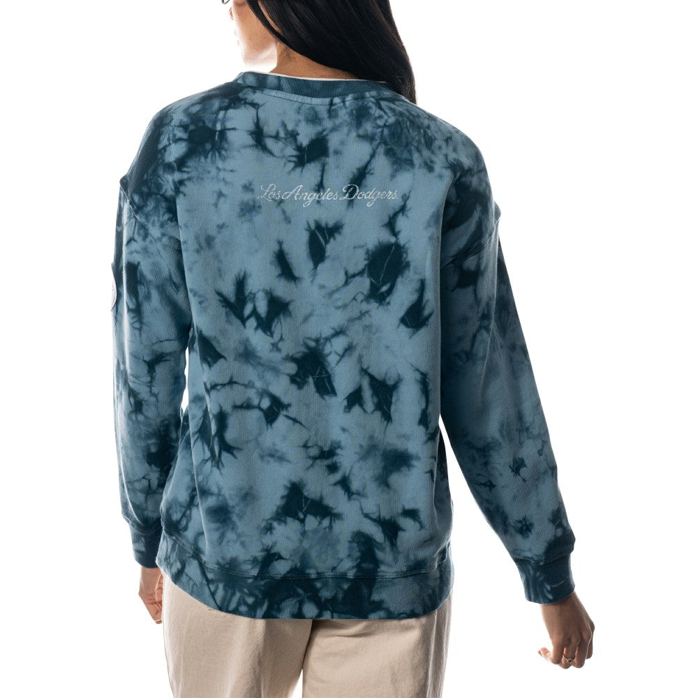Los Angeles Dodgers The Wild Collective Women's Overdyed Pullover Sweatshirt - MLB Pullover