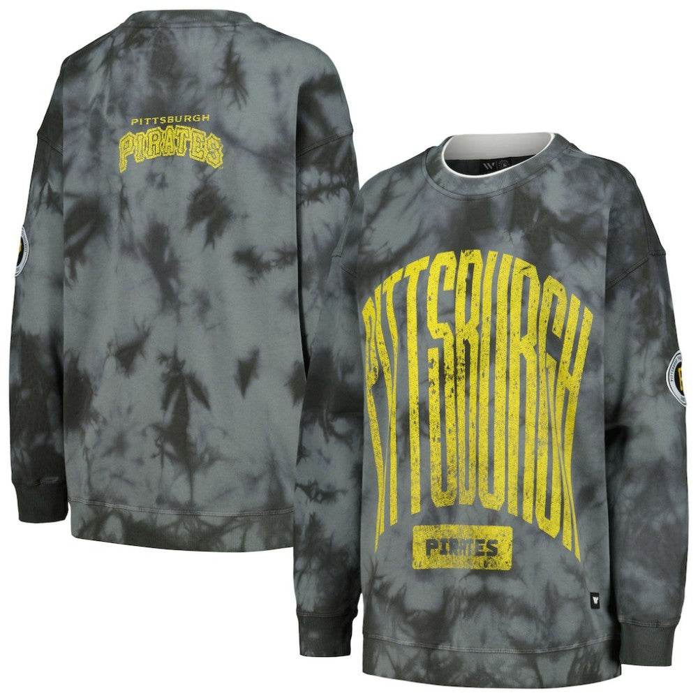 Pittsburgh Pirates The Wild Collective Women's Overdyed Pullover Sweatshirt - MLB Pullover