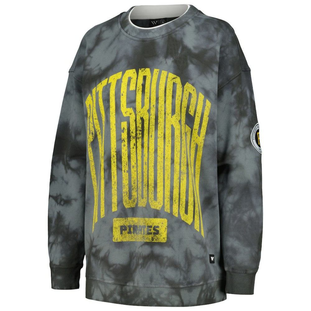 Pittsburgh Pirates The Wild Collective Women's Overdyed Pullover Sweatshirt - MLB Pullover