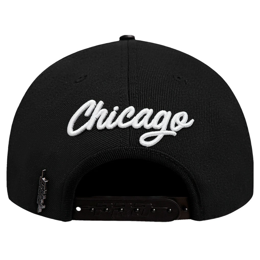 Black Chicago Bulls Pro Standard Paint the City Pinch Front Snapback Hat | NBA