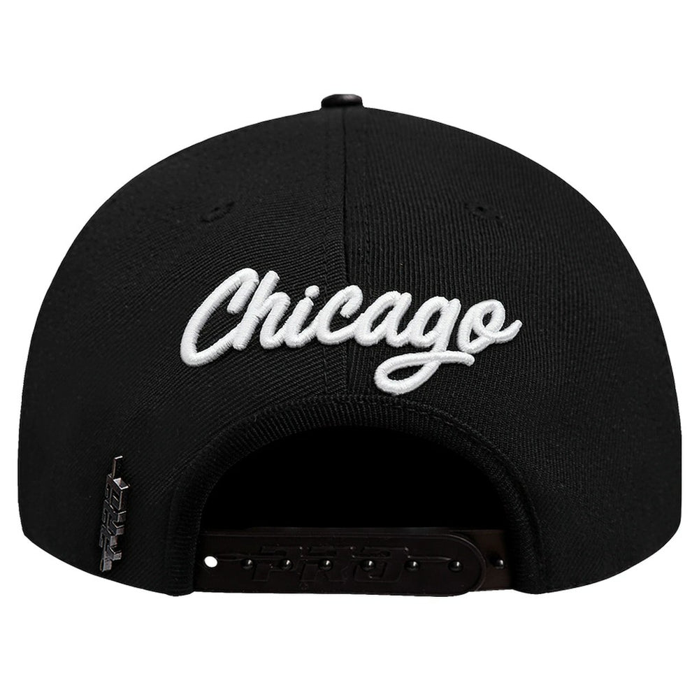 Black Chicago Bulls Pro Standard Paint the City Pinch Front Snapback Hat | NBA