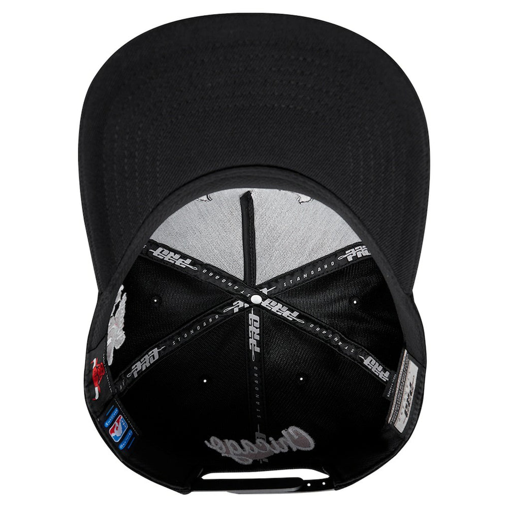 Black Chicago Bulls Pro Standard Paint the City Pinch Front Snapback Hat | NBA