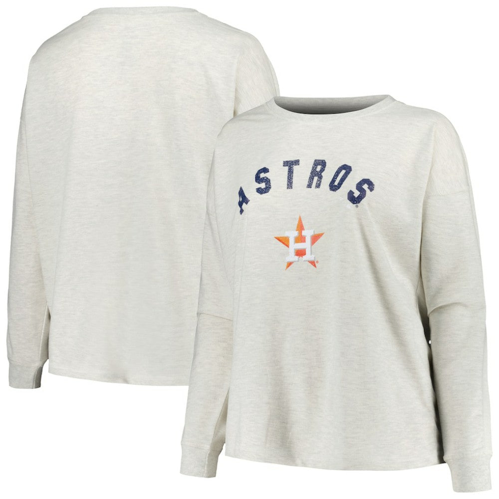 Houston Astros Profile Women's Plus Size French Terry Pullover Sweatshirt - MLB Pullover