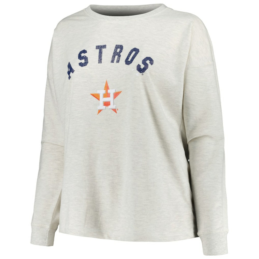 Houston Astros Profile Women's Plus Size French Terry Pullover Sweatshirt - MLB Pullover