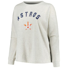 Houston Astros Profile Women's Plus Size French Terry Pullover Sweatshirt - MLB Pullover