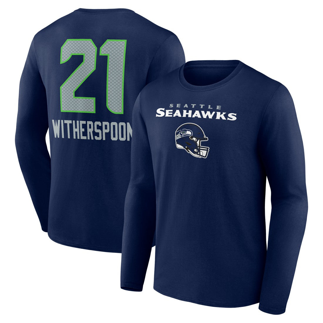 Seattle Seahawks Devon Witherspoon  Team Wordmark Player Name & Number Long Sleeve T-Shirt | NFL Discount