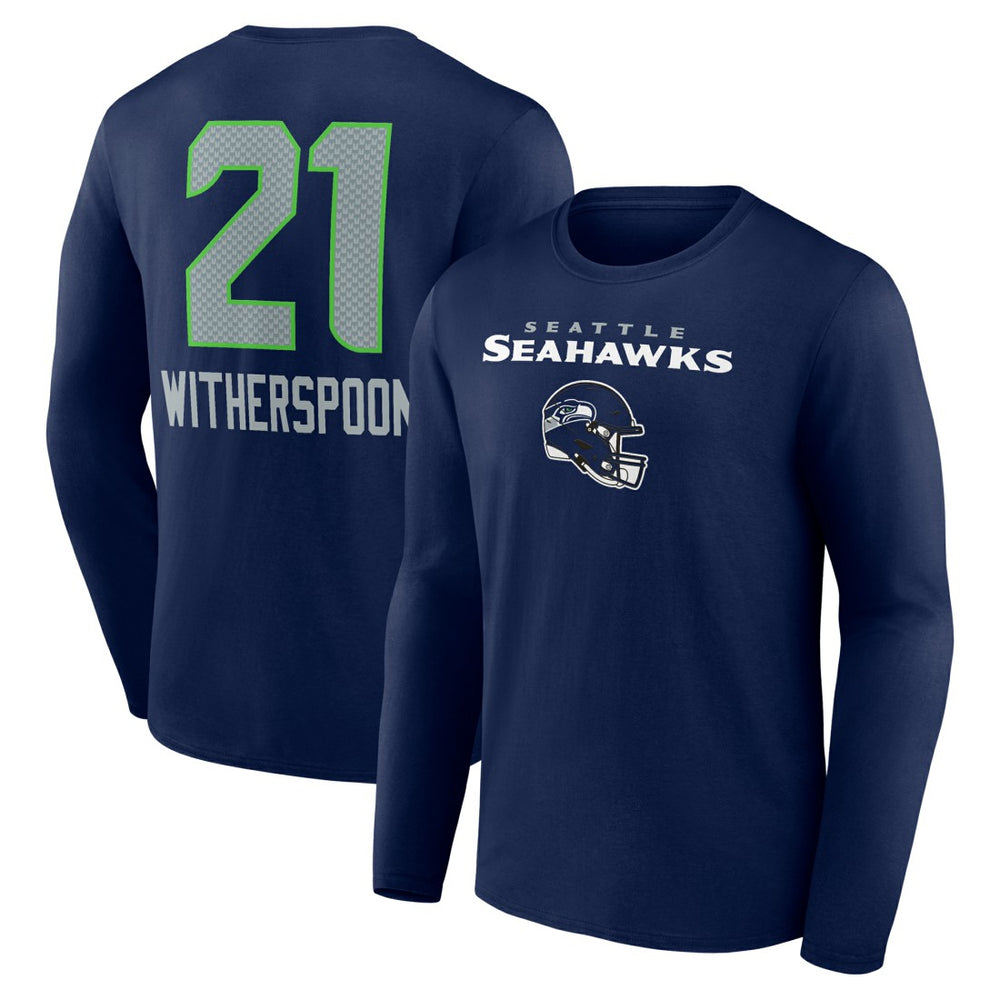 Seattle Seahawks Devon Witherspoon  Team Wordmark Player Name & Number Long Sleeve T-Shirt | NFL Discount