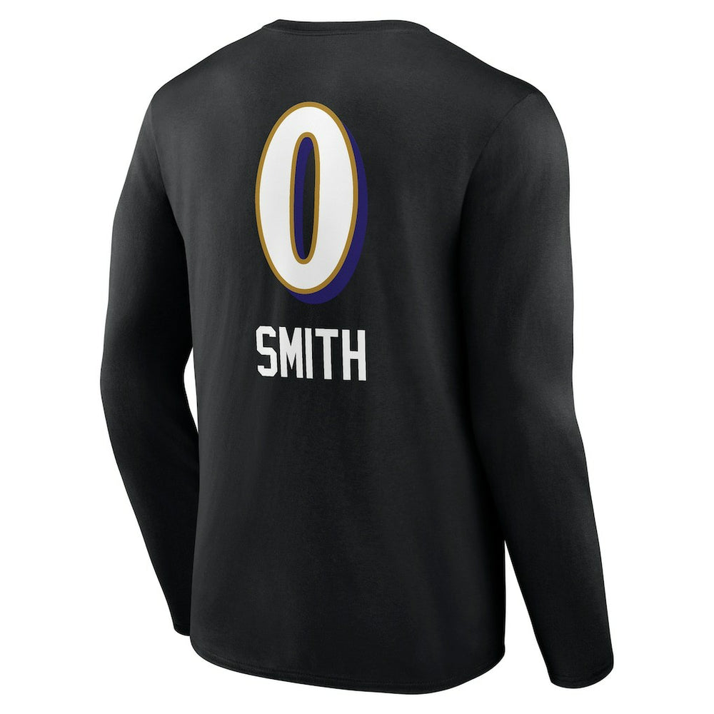 Baltimore Ravens Roquan Smith  Team Wordmark Player Name & Number Long Sleeve T-Shirt | NFL Near me