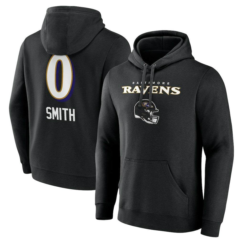 Baltimore Ravens Roquan Smith  Team Wordmark Player Name & Number Pullover Hoodie | NFL Discount