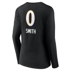 Baltimore Ravens Roquan Smith  Women's Team Wordmark Player Name & Number Long Sleeve V-Neck T-Shirt | NFL Discount