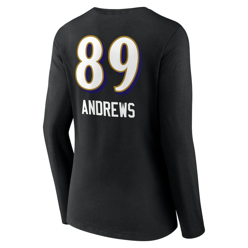 Baltimore Ravens Mark Andrews  Women's Team Wordmark Player Name & Number Long Sleeve V-Neck T-Shirt | NFL Near me
