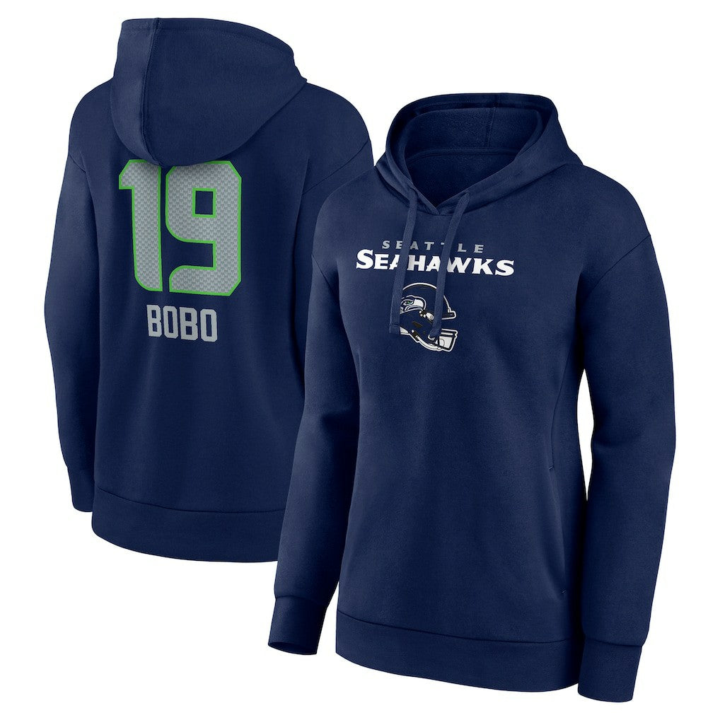Seattle Seahawks Jake Bobo  Women's Team Wordmark Player Name & Number Pullover Hoodie | NFL New