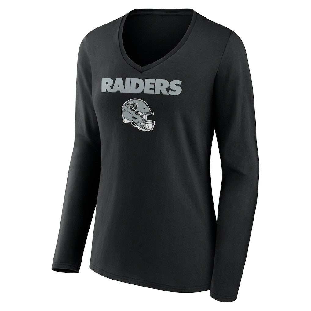 Las Vegas Raiders Tyree Wilson  Women's Team Wordmark Player Name & Number Long Sleeve V-Neck T-Shirt | NFL Hot