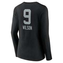 Las Vegas Raiders Tyree Wilson  Women's Team Wordmark Player Name & Number Long Sleeve V-Neck T-Shirt | NFL Hot